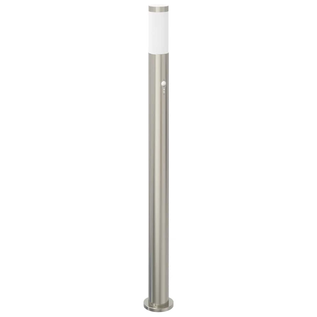 vidaXL Lampy słupkowe z czujnikiem, 3 szt., 110 cm, stal nierdzewna, IP44