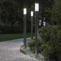 vidaXL Lampy słupkowe z czujnikiem, 3 szt., 110 cm, stal nierdzewna, IP44
