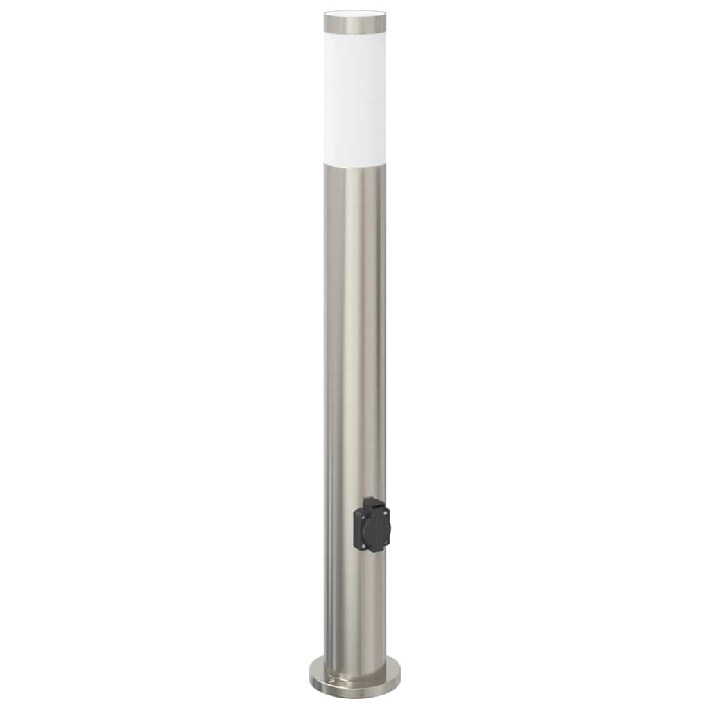 vidaXL Słupki oświetleniowe z gniazdem 3 szt. 80 cm, stal nierdzewna IP44