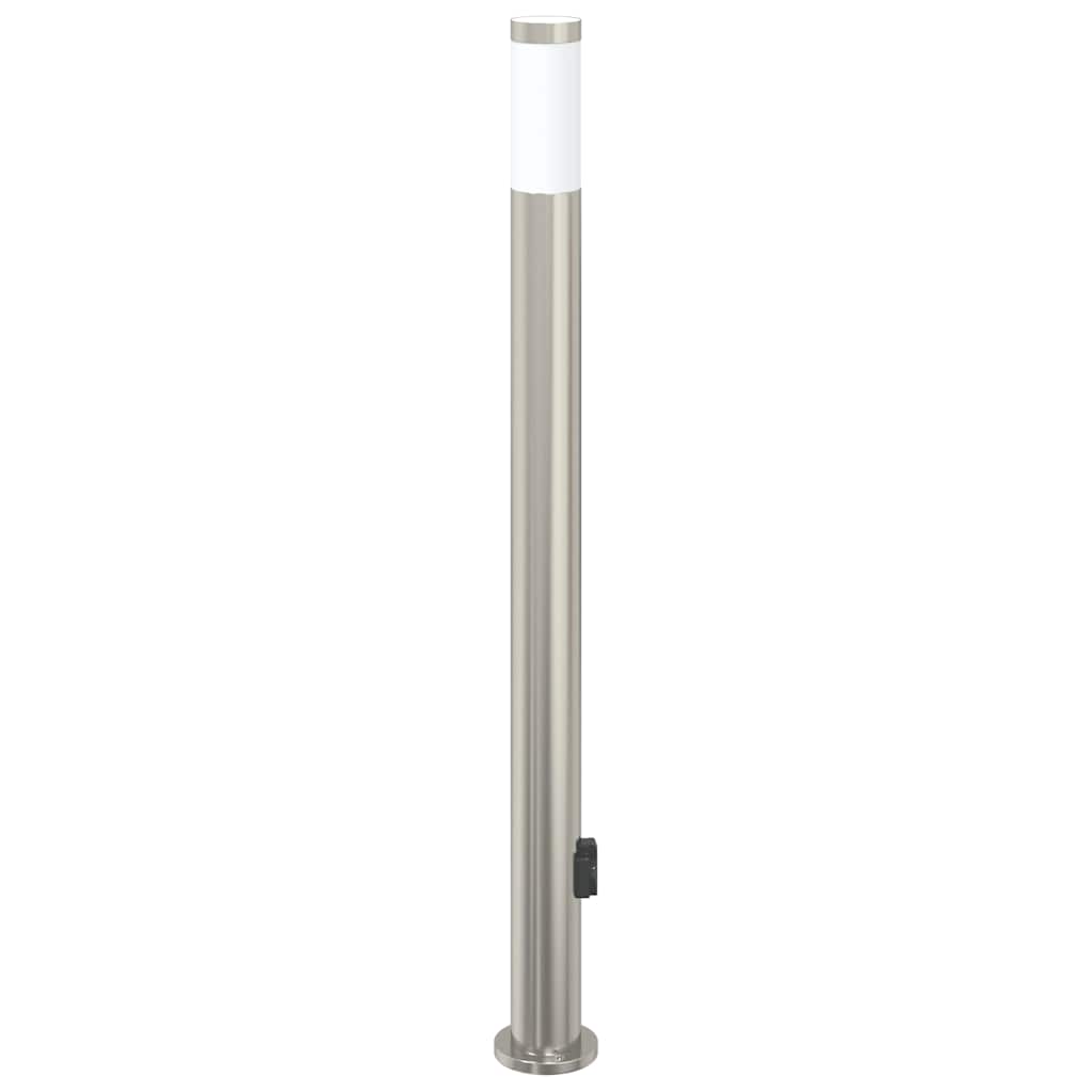 vidaXL Słupek oświetleniowy z gniazdem 110 cm, stal nierdzewna IP44
