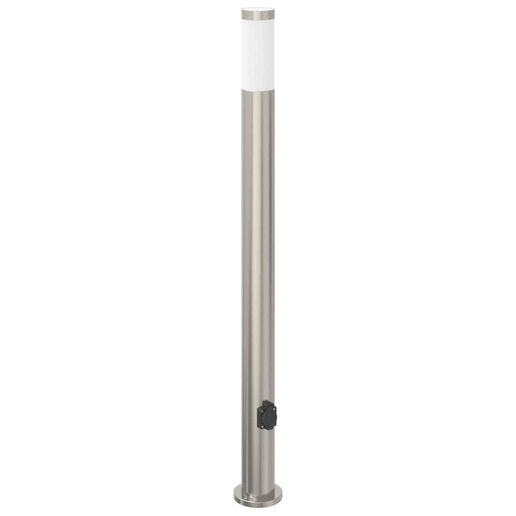 vidaXL Słupki oświetleniowe z gniazdem 3 szt. 110 cm Stal nierdzewna IP44