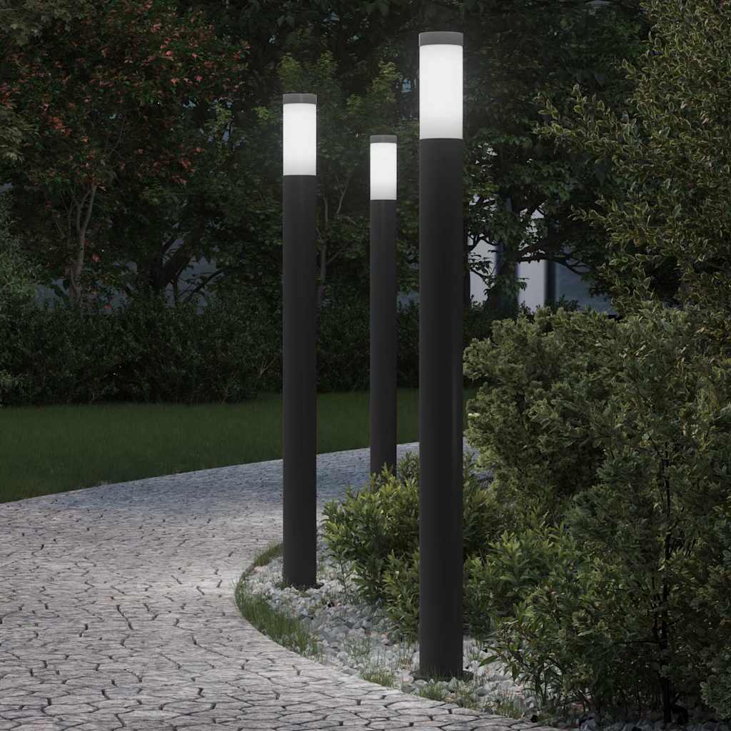vidaXL Słupki oświetleniowe 3 szt. 110 cm Stal nierdzewna IP44