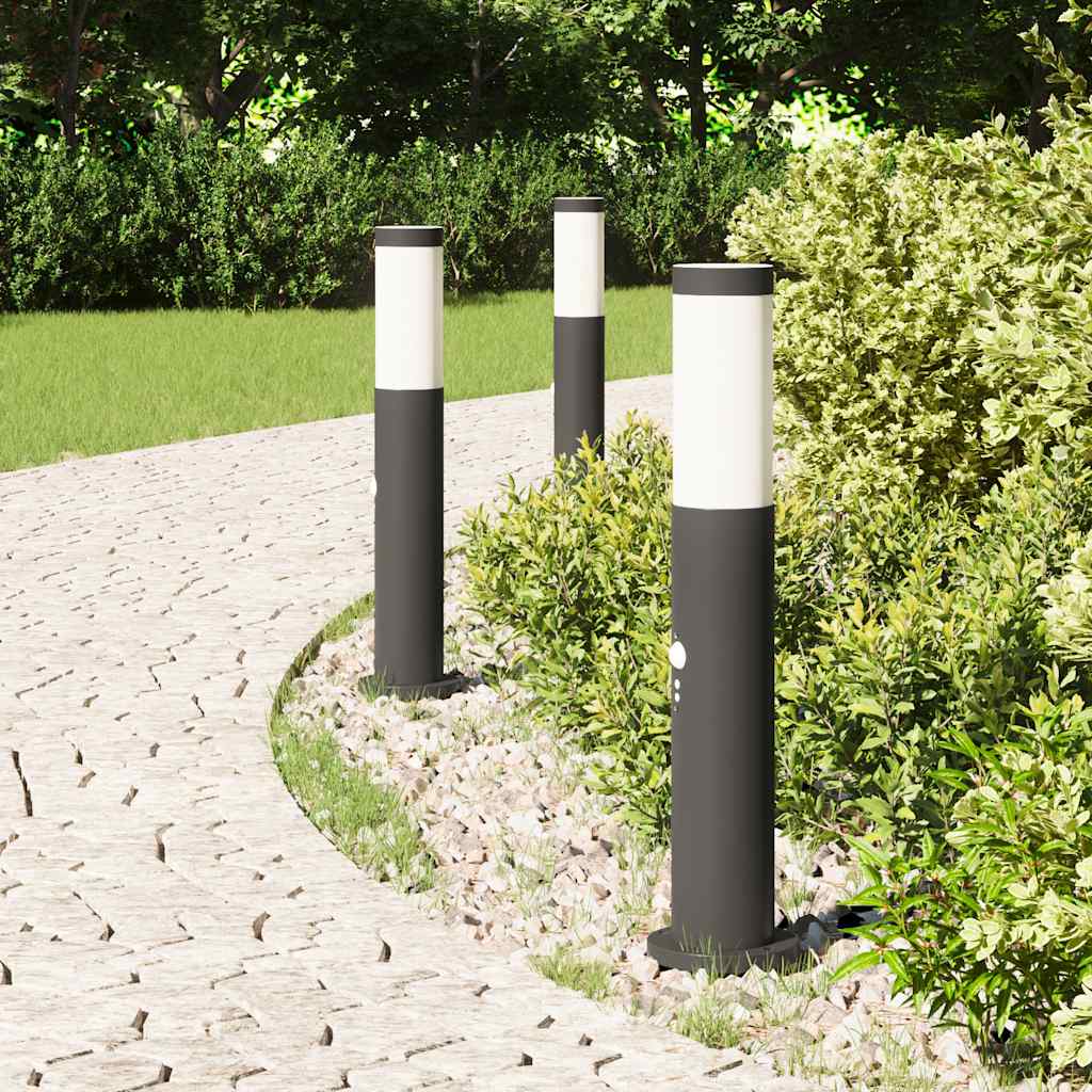 vidaXL Słupki oświetleniowe z czujnikiem 3 szt. 50 cm Stal nierdzewna IP44