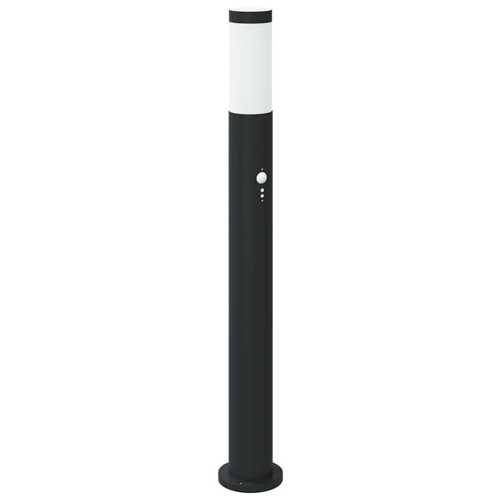 vidaXL Lampy słupkowe z czujnikiem, 3 szt., 80 cm, stal nierdzewna, IP44