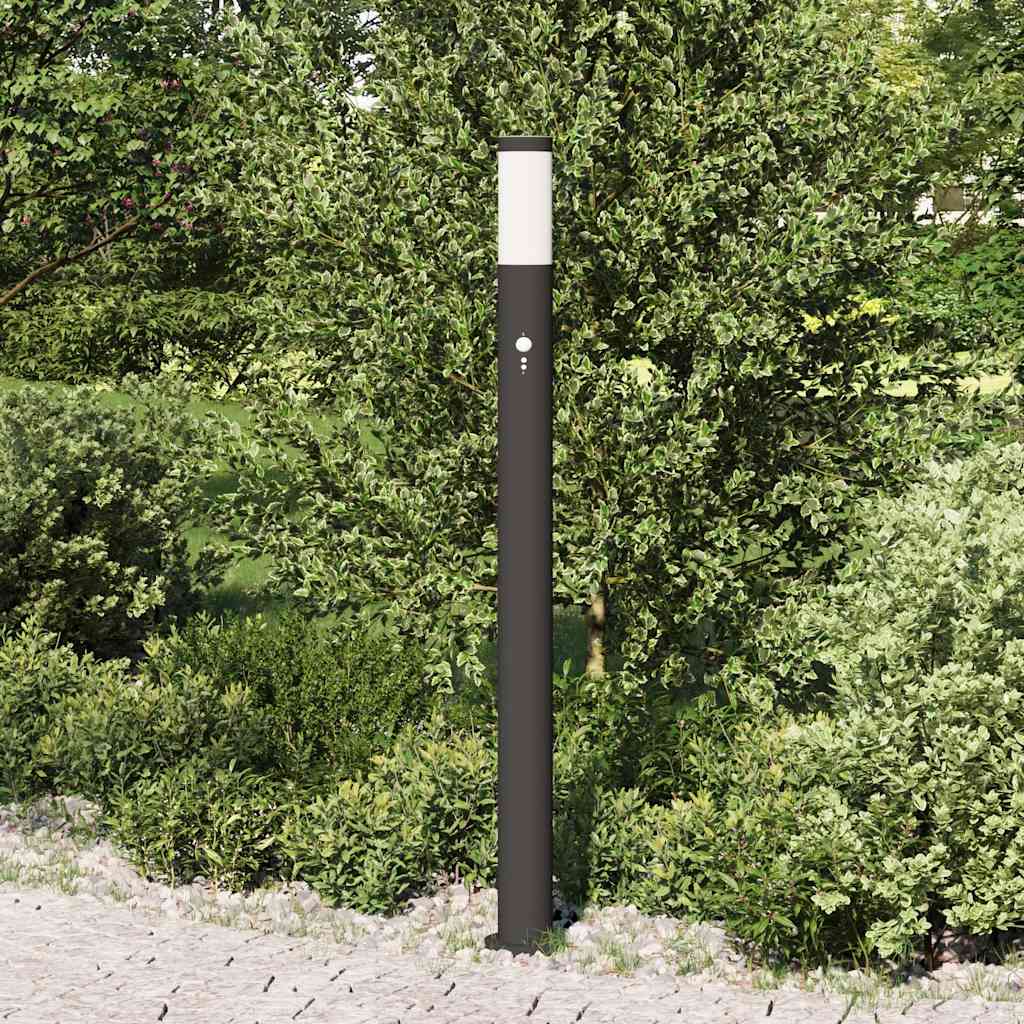 vidaXL Słupek oświetleniowy z czujnikiem 110 cm, stal nierdzewna IP44