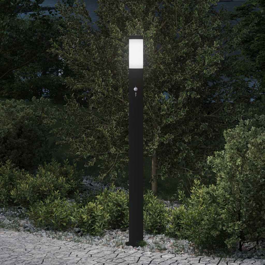 vidaXL Słupek oświetleniowy z czujnikiem 110 cm, stal nierdzewna IP44