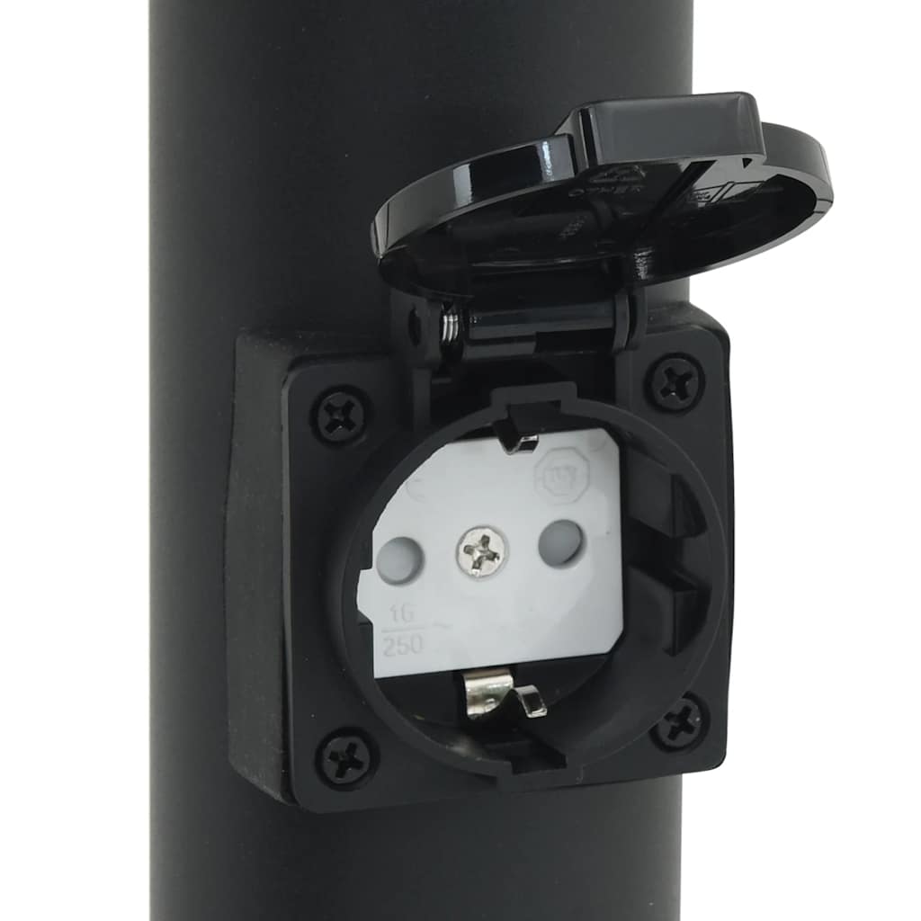 vidaXL Lampy słupkowe z czujnikiem i gniazdkiem, 3 szt., 50 cm, stal nierdzewna, IP44