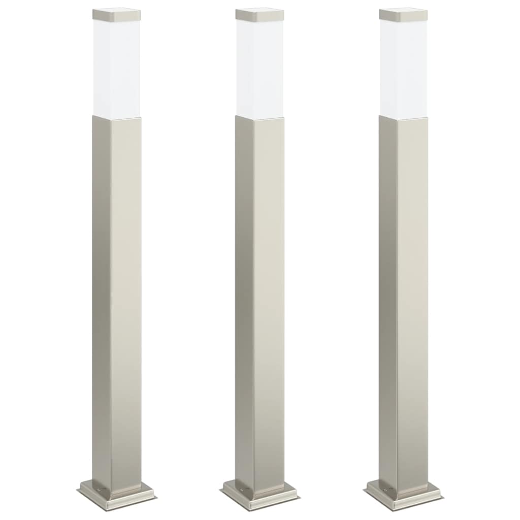 vidaXL Słupki oświetleniowe 3 szt. 80 cm Stal nierdzewna IP44