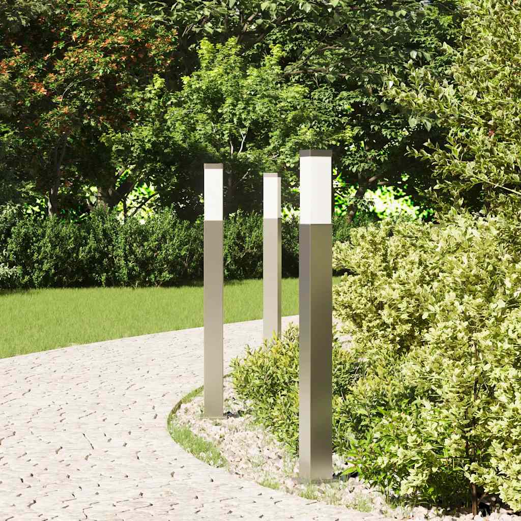 vidaXL Słupki oświetleniowe 3 szt. 80 cm Stal nierdzewna IP44