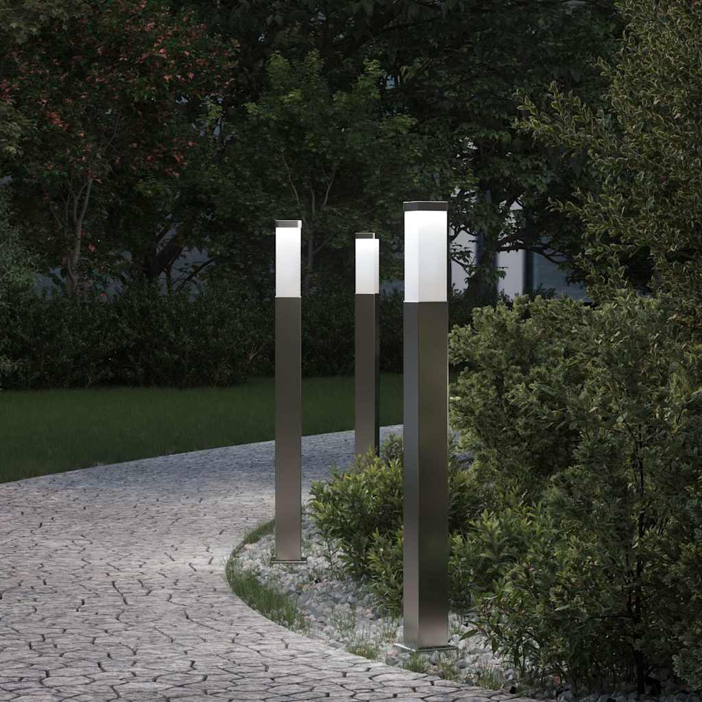 vidaXL Słupki oświetleniowe 3 szt. 80 cm Stal nierdzewna IP44
