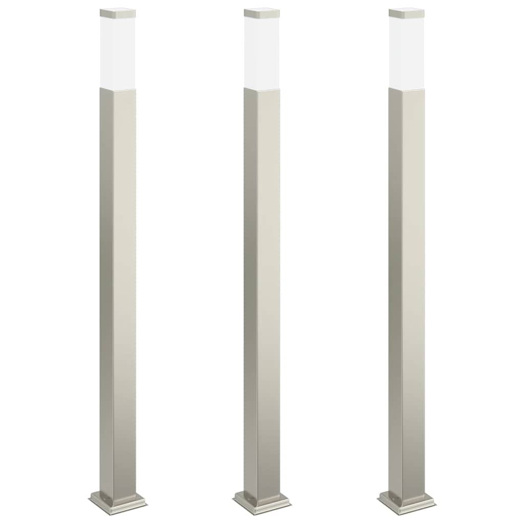 vidaXL Słupki oświetleniowe 3 szt. 110 cm Stal nierdzewna IP44