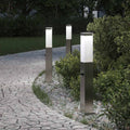 vidaXL Lampy słupkowe z czujnikiem 3 szt. 50 cm Stal nierdzewna IP44