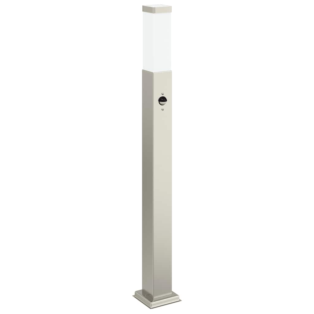vidaXL Lampy słupkowe z czujnikiem 3 szt. 80 cm Stal nierdzewna IP44