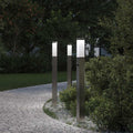 vidaXL Lampy słupkowe z czujnikiem 3 szt. 80 cm Stal nierdzewna IP44