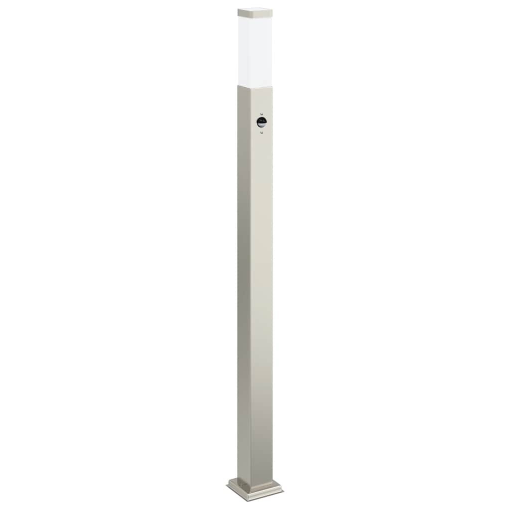 vidaXL Słupek oświetleniowy z czujnikiem 110 cm, stal nierdzewna IP44