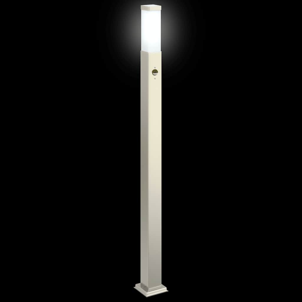 vidaXL Słupek oświetleniowy z czujnikiem 110 cm, stal nierdzewna IP44