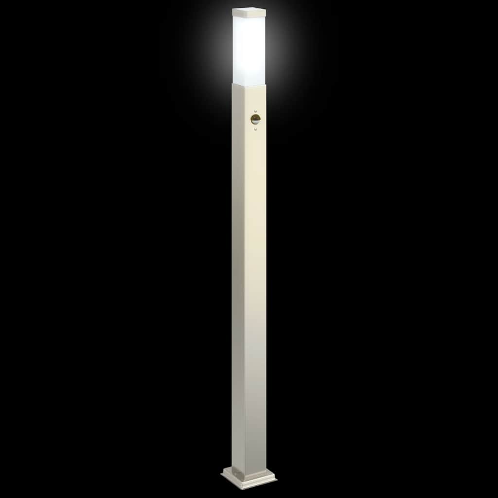 vidaXL Lampy słupkowe z czujnikiem 3 szt. 110 cm Stal nierdzewna IP44