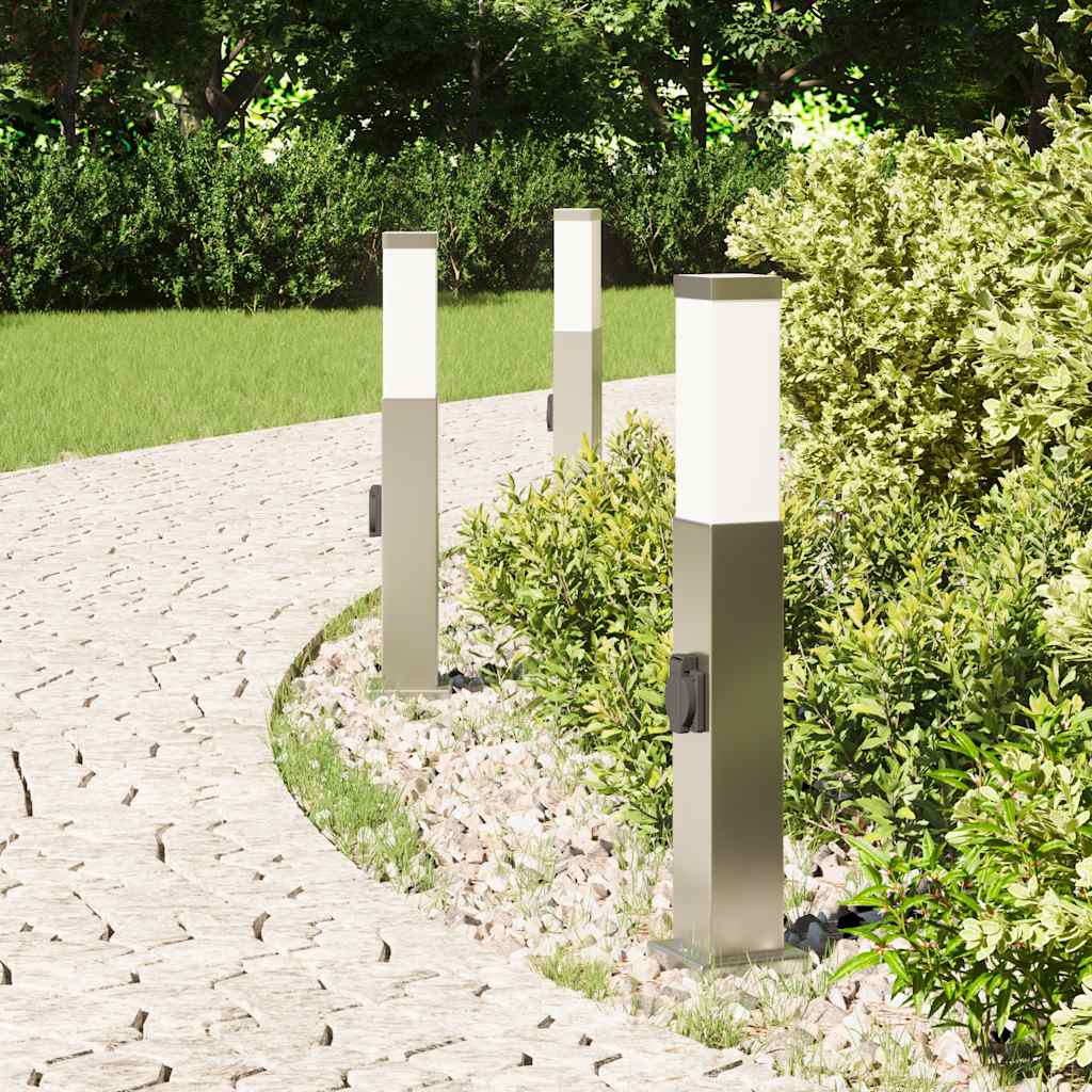 vidaXL Słupki oświetleniowe z wyjściem 3 szt. 50 cm Stal nierdzewna IP44