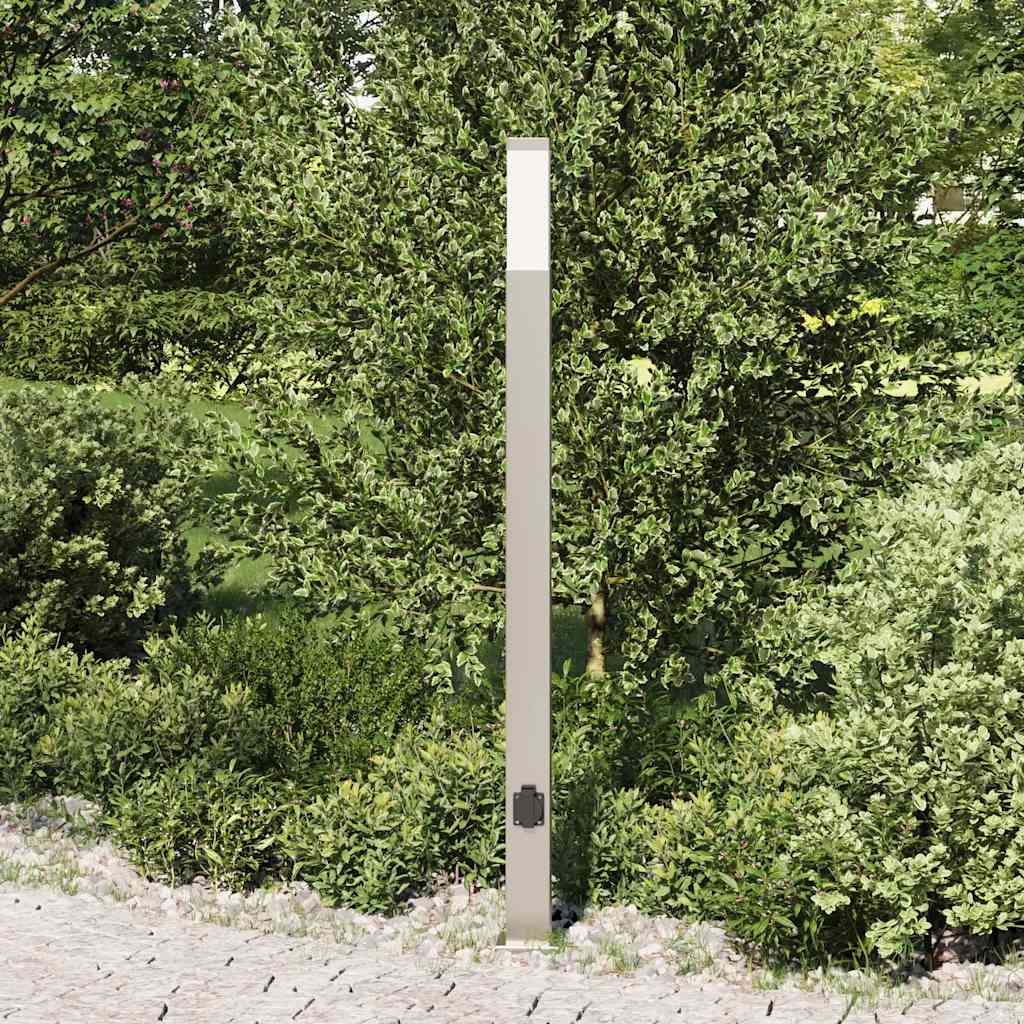 vidaXL Słupek oświetleniowy z gniazdem 110 cm, stal nierdzewna IP44