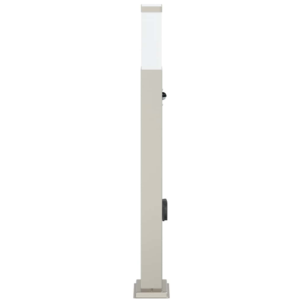 vidaXL Słupek oświetleniowy z czujnikiem i gniazdkiem 80 cm, stal nierdzewna IP44