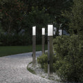 vidaXL Lampy słupkowe z czujnikiem i gniazdkiem 3 szt. 80 cm, stal nierdzewna IP44