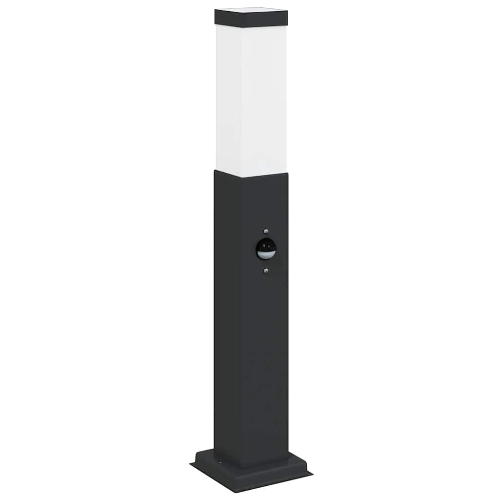 vidaXL Słupek oświetleniowy z czujnikiem 50 cm Czarny IP44