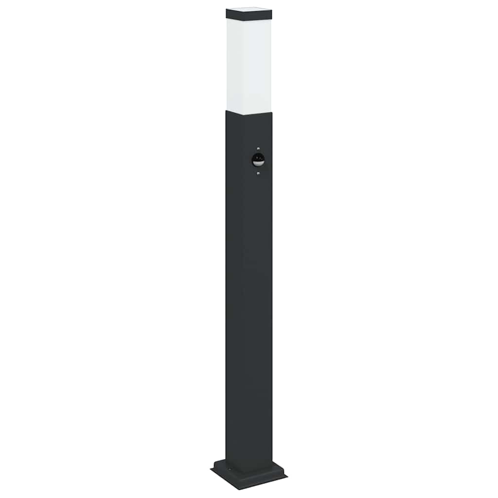 vidaXL Lampy słupkowe z czujnikiem 3 szt. 80 cm, czarne, IP44