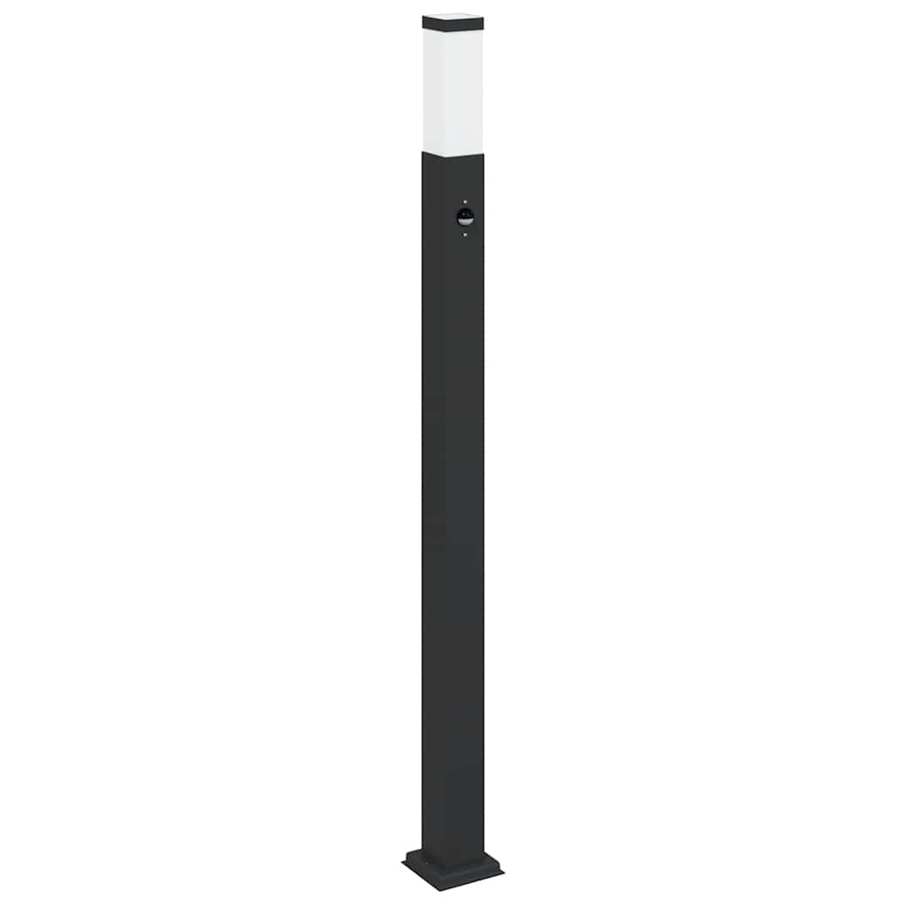 vidaXL Słupek oświetleniowy z czujnikiem 110 cm Czarny IP44