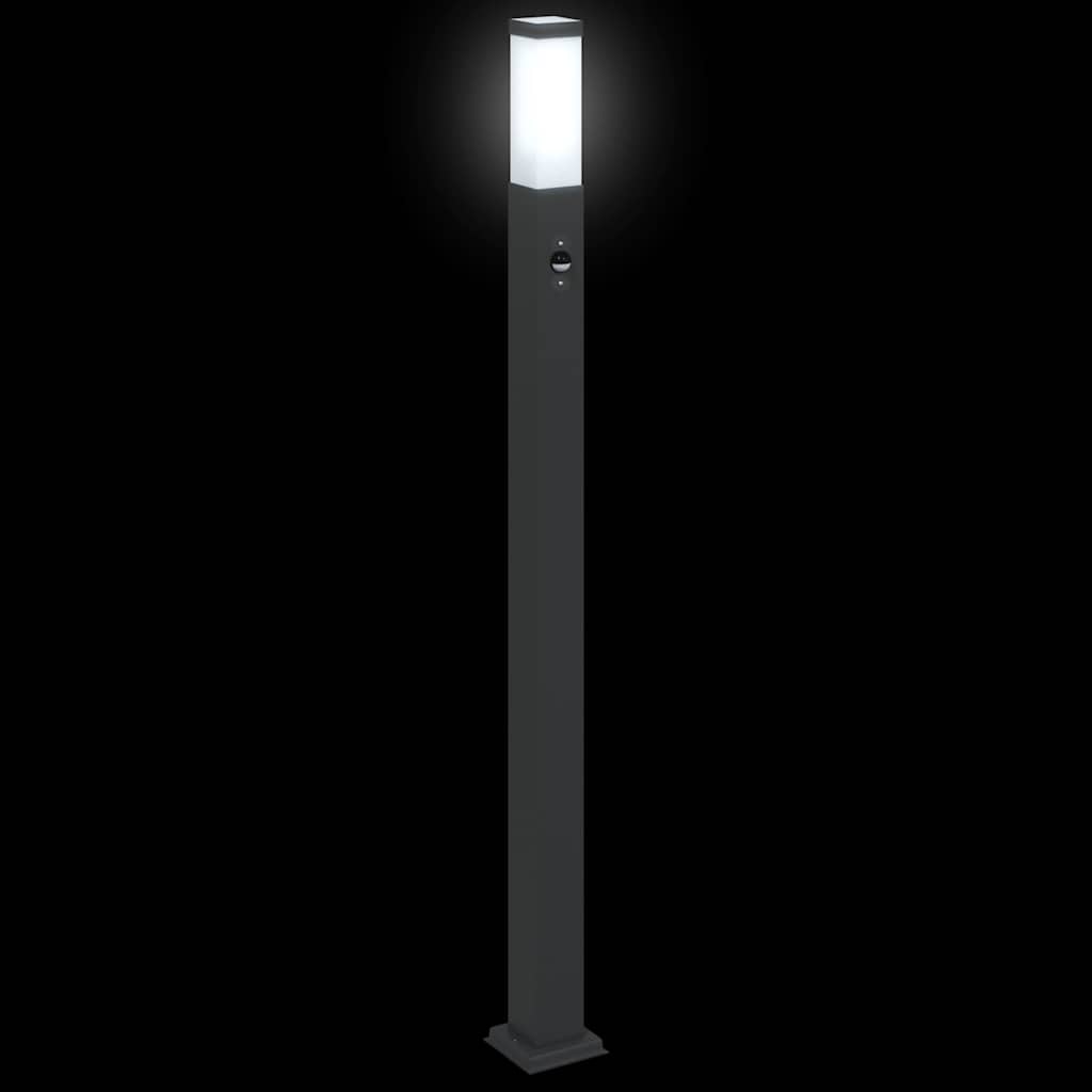 vidaXL Lampy słupkowe z czujnikiem 3 szt. 110 cm czarne IP44