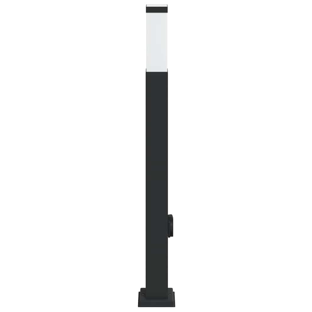 vidaXL Słupek oświetleniowy z gniazdem 80 cm Czarny IP44