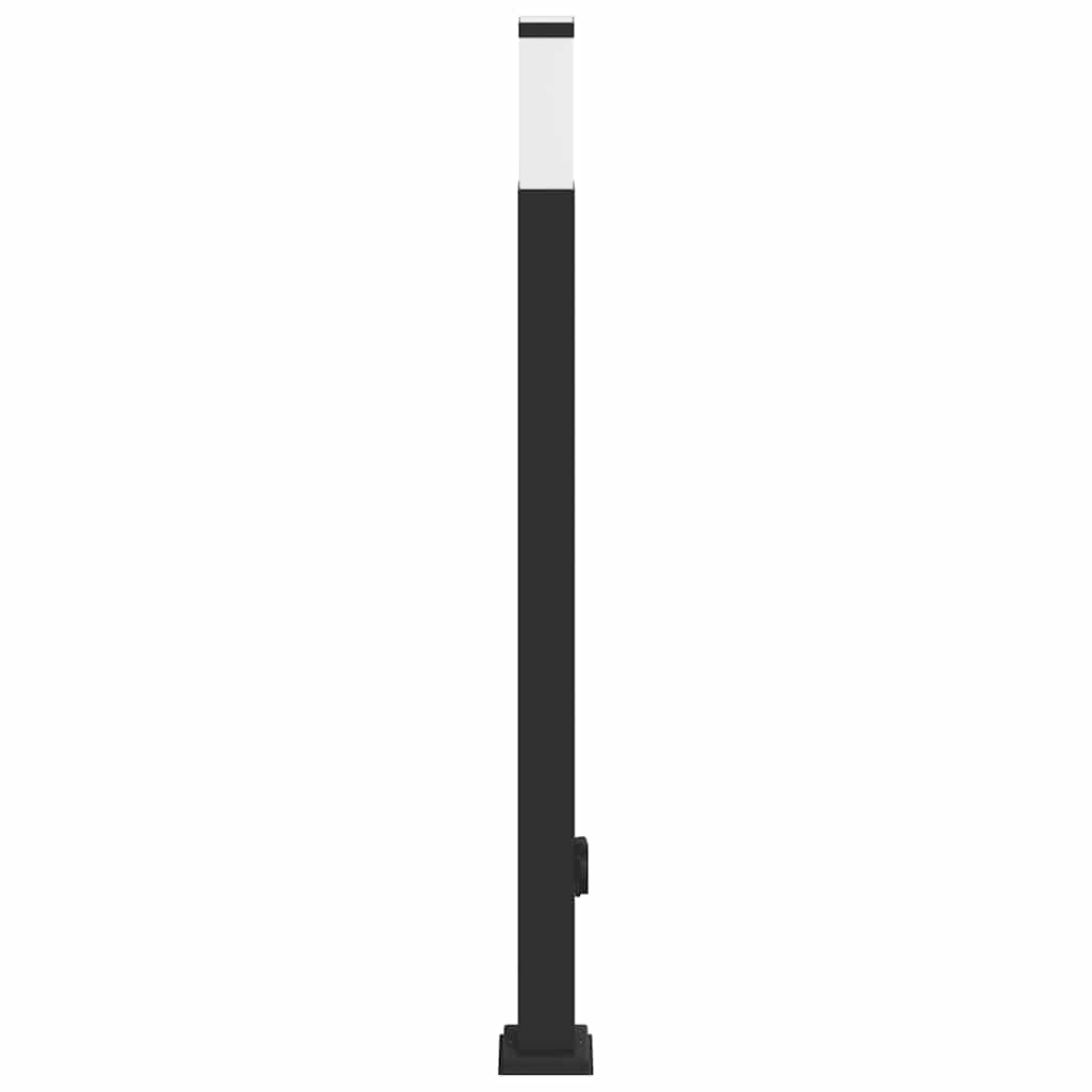 vidaXL Słupek oświetleniowy z gniazdem 110 cm Czarny IP44
