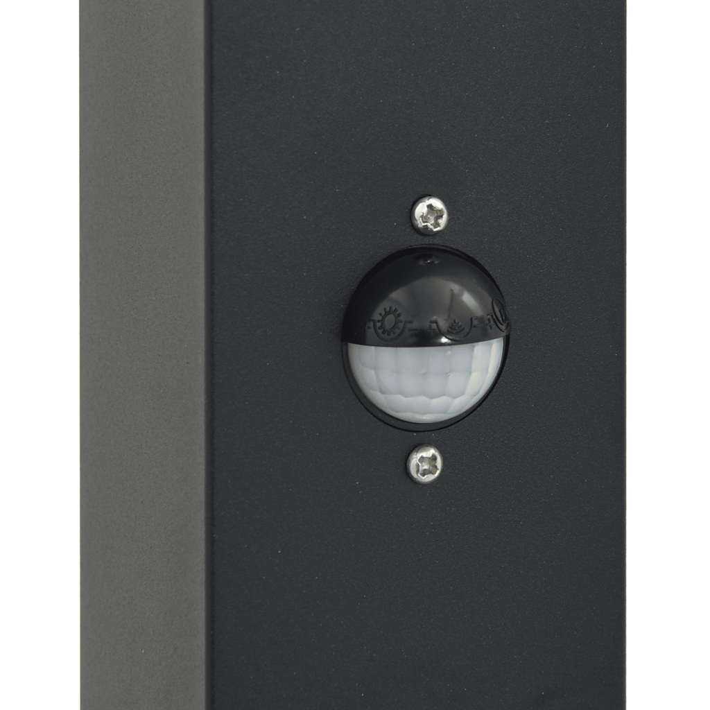 vidaXL Lampy słupkowe z czujnikiem i gniazdkiem 3 szt. 50 cm, czarne, IP44