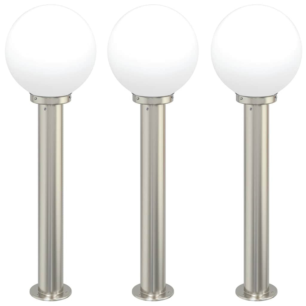 vidaXL Słupki oświetleniowe 3 szt. 80 cm Stal nierdzewna IP44