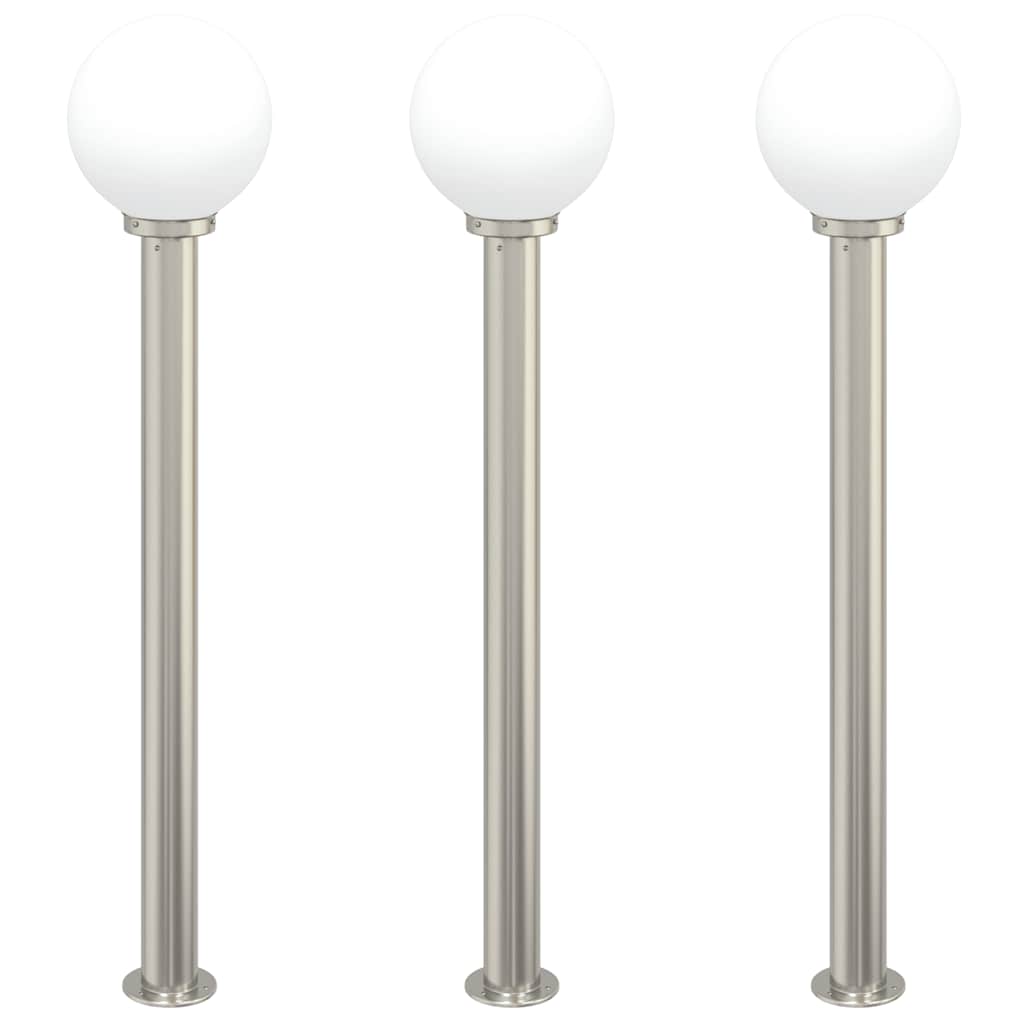 vidaXL Słupki oświetleniowe 3 szt. 120 cm Stal nierdzewna IP44