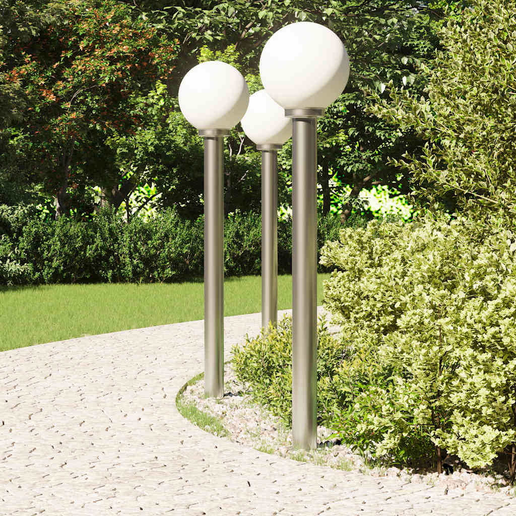 vidaXL Słupki oświetleniowe 3 szt. 120 cm Stal nierdzewna IP44