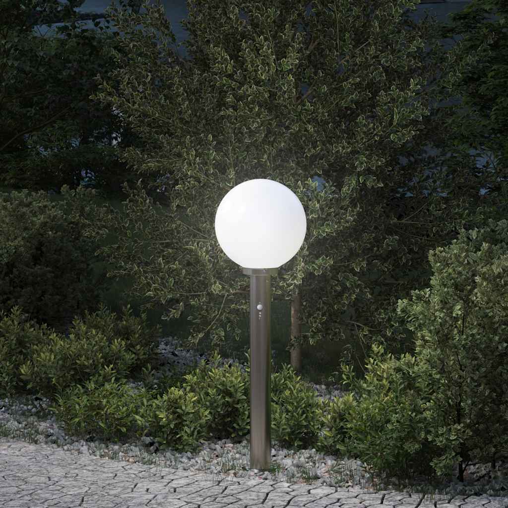 vidaXL Słupek oświetleniowy z czujnikiem 80 cm Stal nierdzewna IP44