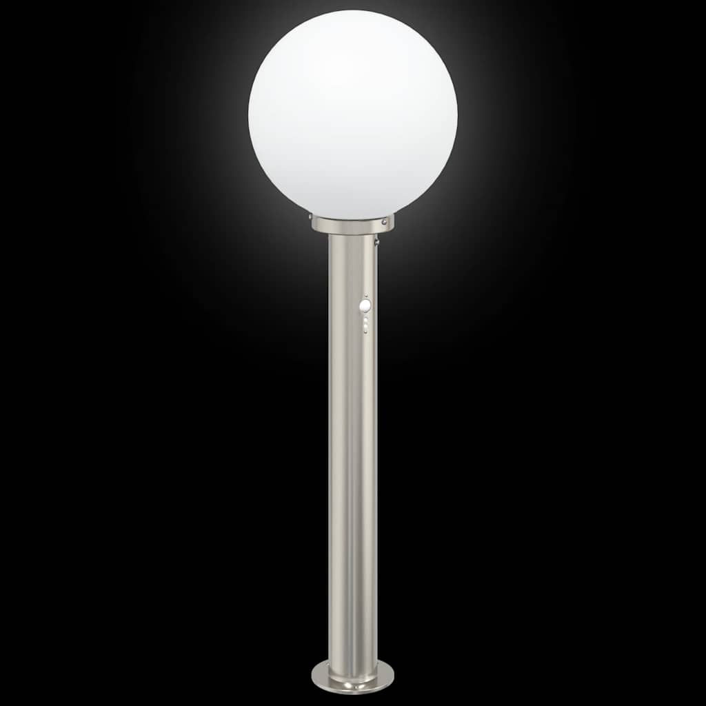 vidaXL Lampy słupkowe z czujnikiem 3 szt. 80 cm Stal nierdzewna IP44