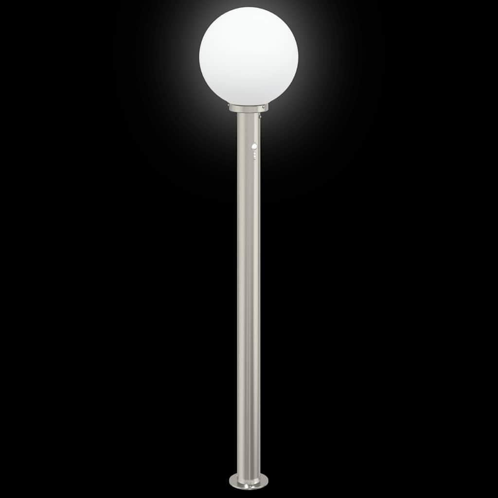 vidaXL Lampy słupkowe z czujnikiem 3 szt. 120 cm Stal nierdzewna IP44