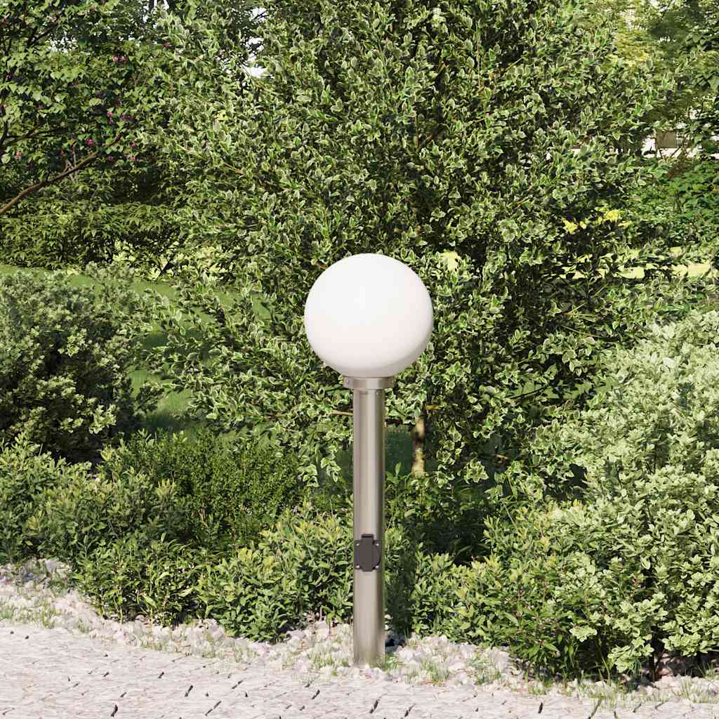 vidaXL Słupek oświetleniowy z gniazdem 80 cm, stal nierdzewna IP44