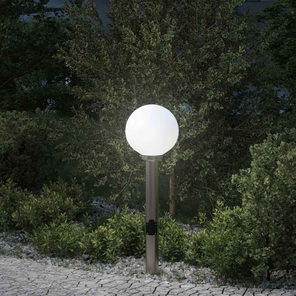 vidaXL Słupek oświetleniowy z gniazdem 80 cm, stal nierdzewna IP44