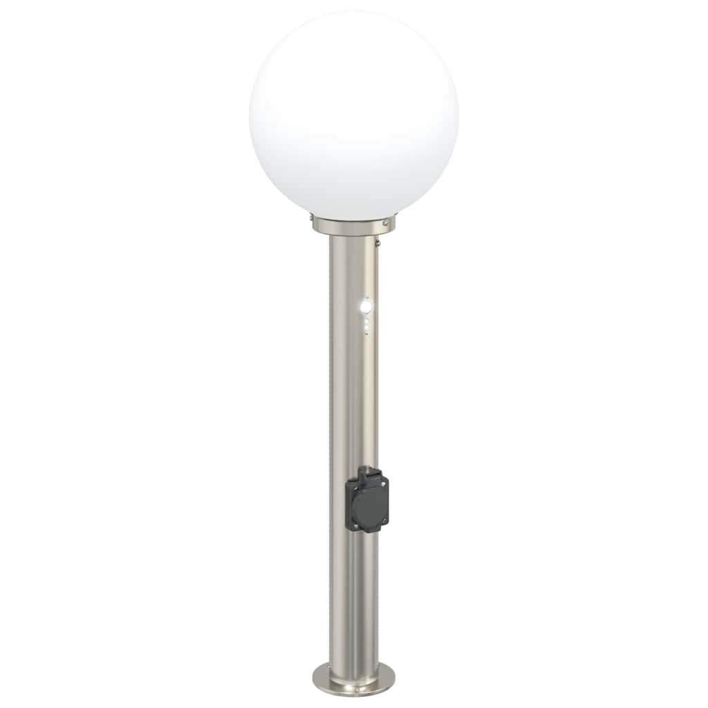 vidaXL Lampy słupkowe z czujnikiem i gniazdkiem 3 szt. 80 cm, stal nierdzewna IP44