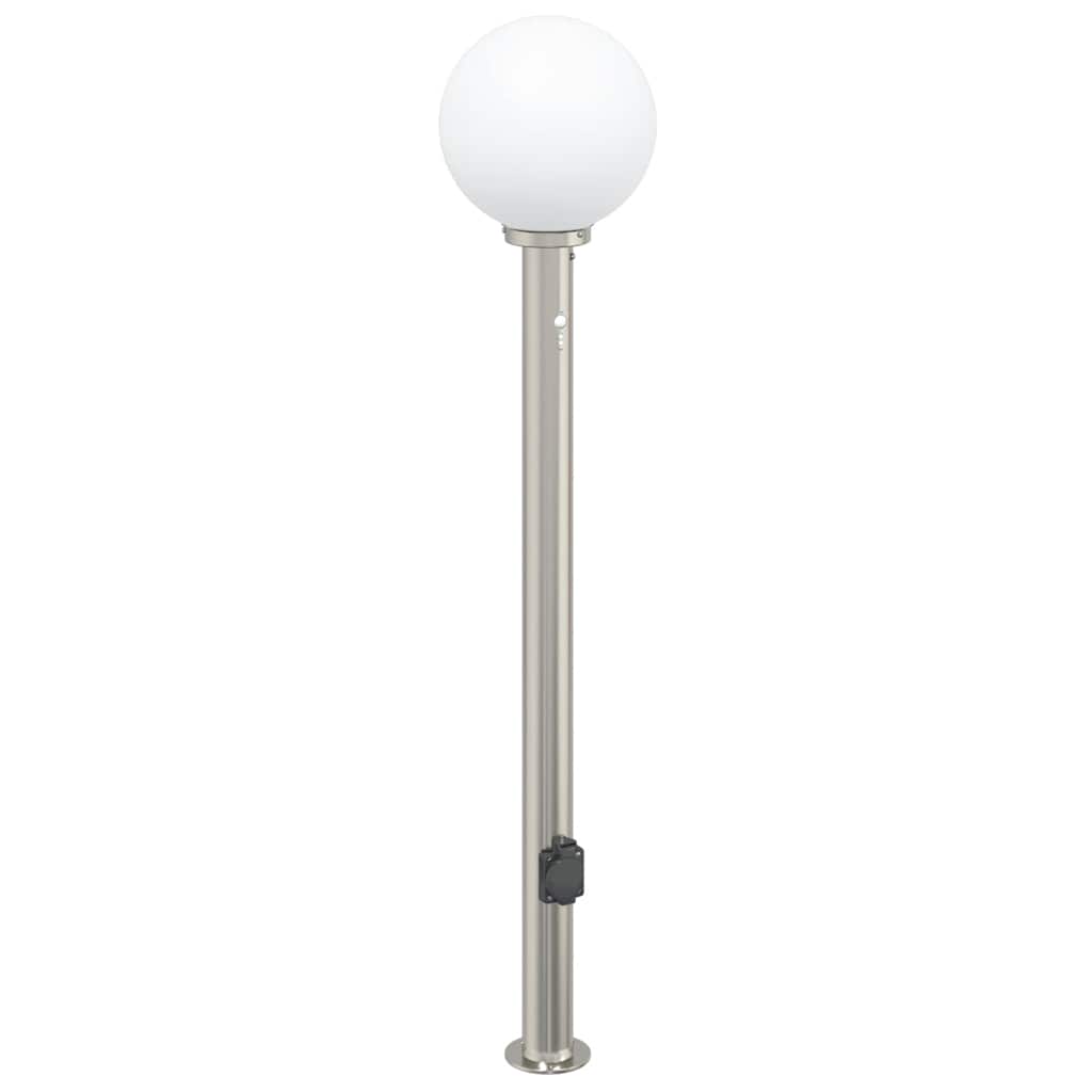 vidaXL Lampy słupkowe z czujnikiem i gniazdkiem 3 szt. 120 cm Stal nierdzewna IP44