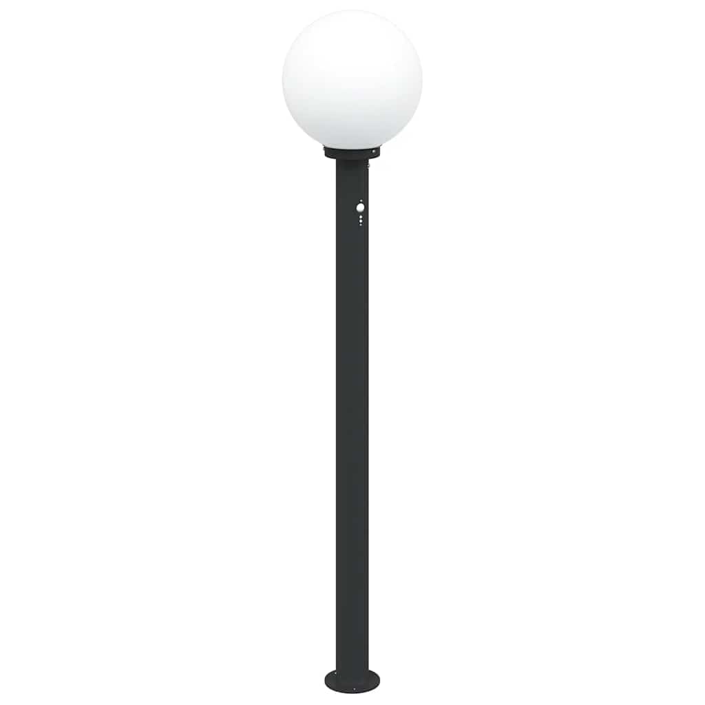 vidaXL Słupki oświetleniowe z czujnikiem 3 szt. 120 cm, czarne, IP44