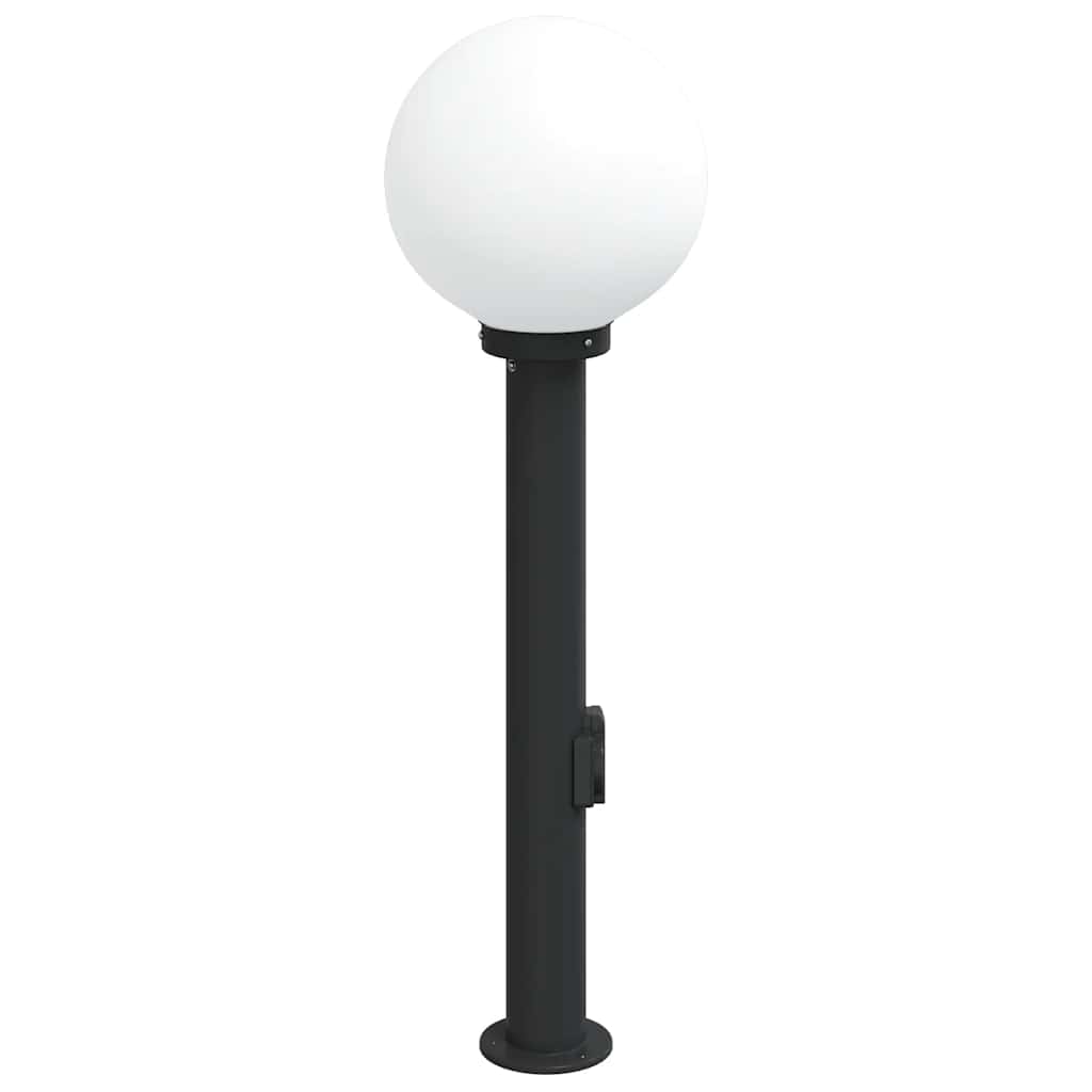 vidaXL Słupek oświetleniowy z gniazdem 80 cm Czarny IP44