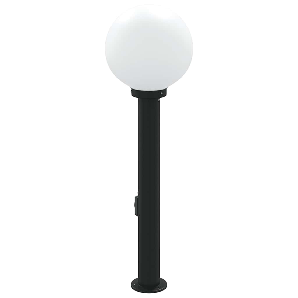 vidaXL Słupek oświetleniowy z gniazdem 80 cm Czarny IP44