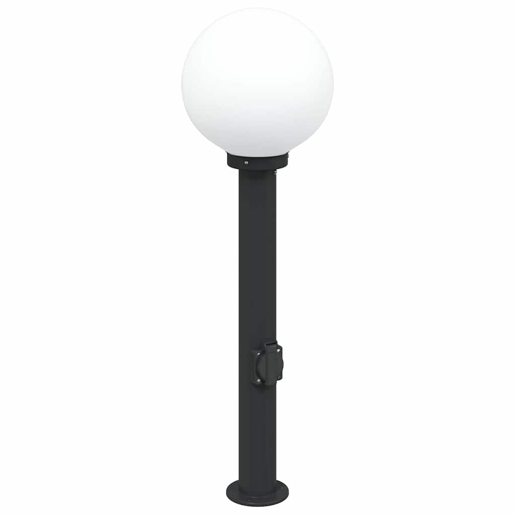 vidaXL Słupki oświetleniowe z gniazdem 3 szt. 80 cm, czarne, IP44