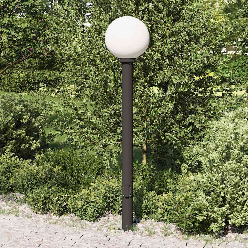vidaXL Słupek oświetleniowy z gniazdem 120 cm Czarny IP44