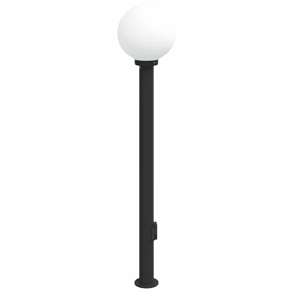 vidaXL Słupek oświetleniowy z gniazdem 120 cm Czarny IP44