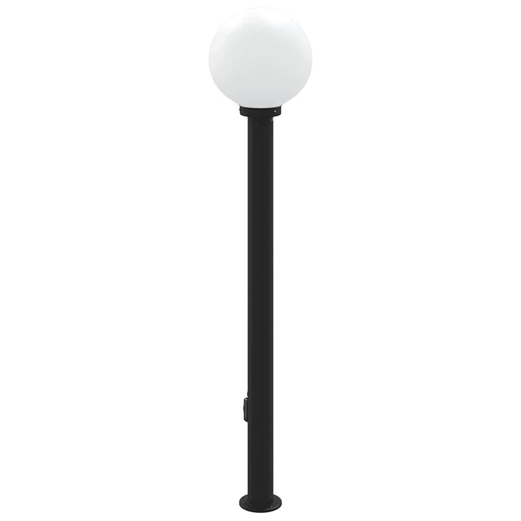 vidaXL Słupek oświetleniowy z gniazdem 120 cm Czarny IP44