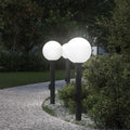vidaXL Lampy słupkowe z czujnikiem i gniazdkiem 3 szt. 80 cm, czarne, IP44